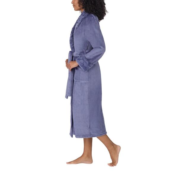 NWT Carole Hochman Women's Silky Soft Shawl Collar Wrap Style Plush Robe - Picture 3 of 10